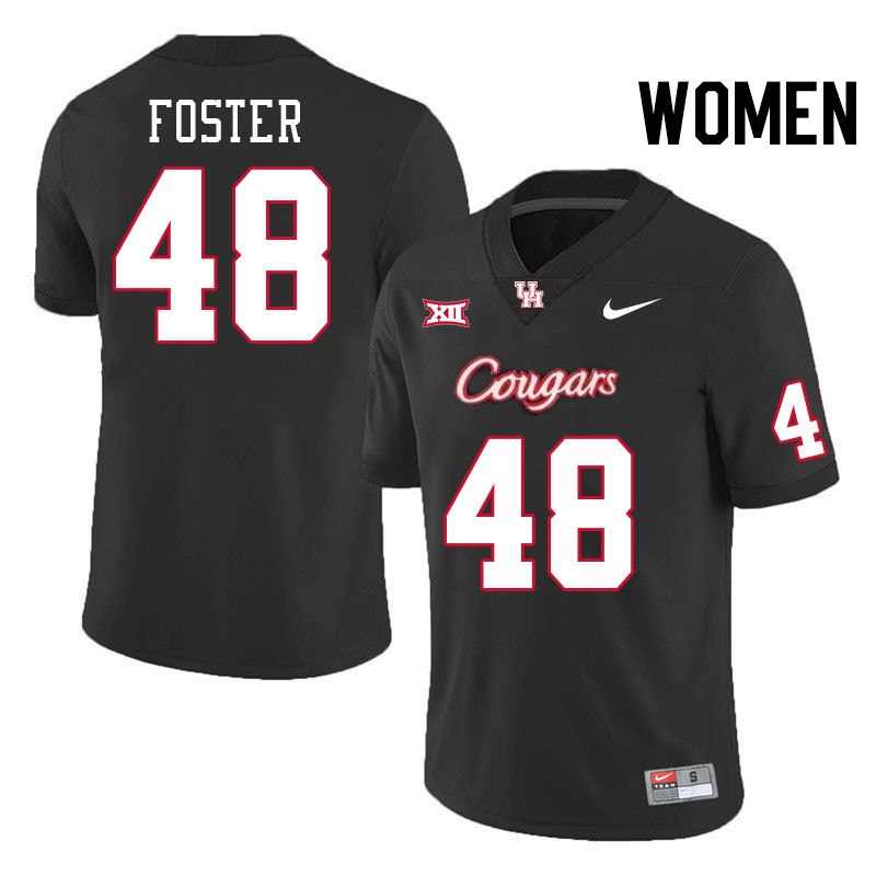 Women #48 Brock Foster Houston Cougars College Football Jerseys Stitched-Black